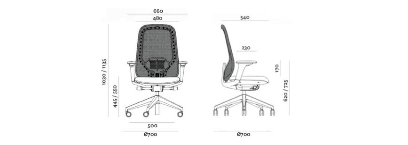 Dimensiuni scaun Hera
